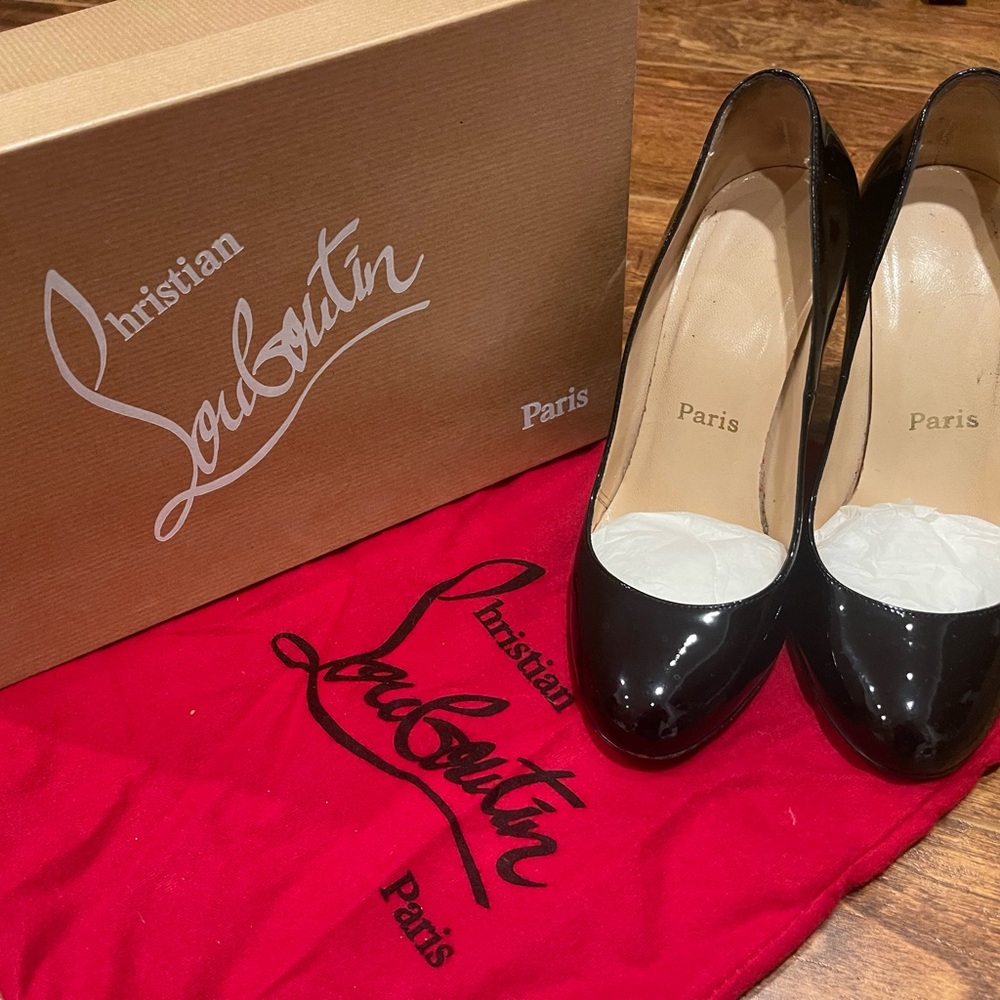 Christian Louboutin Ron Ron 100 Patent Calf in Black / Size 37 / Authentic